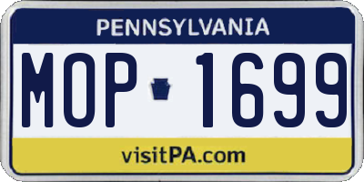 PA license plate MOP1699