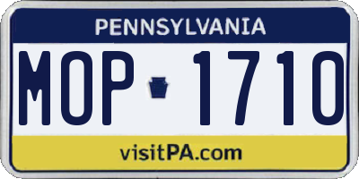PA license plate MOP1710