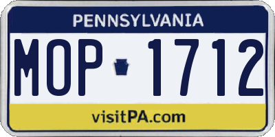 PA license plate MOP1712
