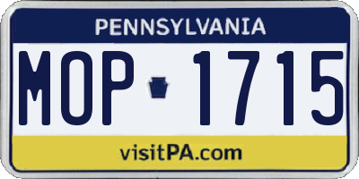 PA license plate MOP1715