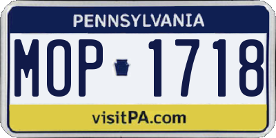 PA license plate MOP1718