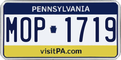 PA license plate MOP1719