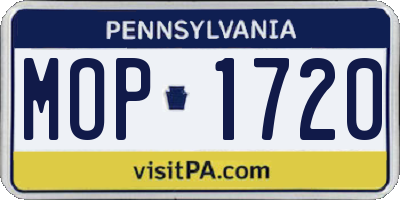 PA license plate MOP1720