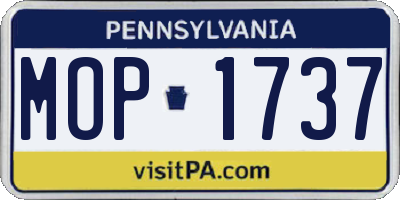 PA license plate MOP1737