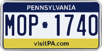 PA license plate MOP1740
