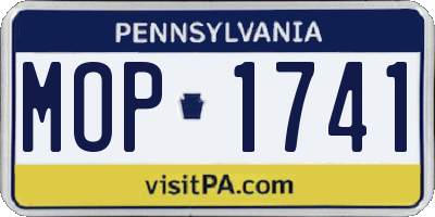PA license plate MOP1741