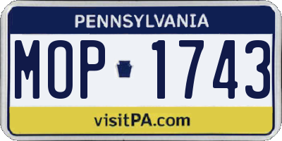 PA license plate MOP1743
