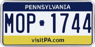 PA license plate MOP1744