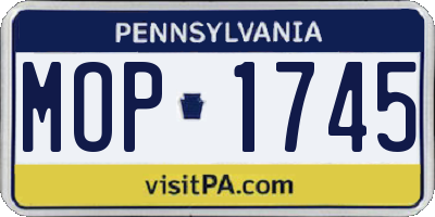 PA license plate MOP1745