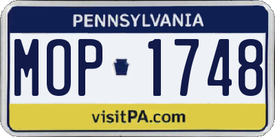 PA license plate MOP1748