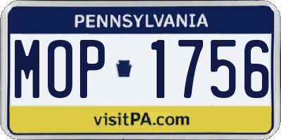 PA license plate MOP1756
