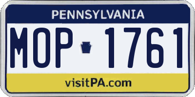PA license plate MOP1761