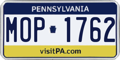 PA license plate MOP1762