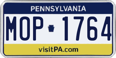 PA license plate MOP1764
