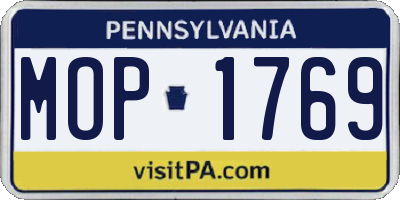 PA license plate MOP1769