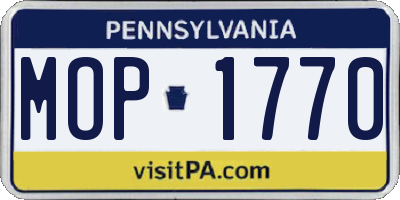 PA license plate MOP1770
