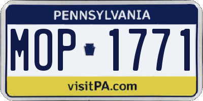 PA license plate MOP1771