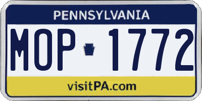 PA license plate MOP1772