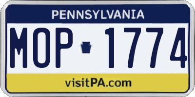 PA license plate MOP1774