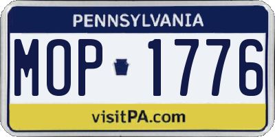 PA license plate MOP1776