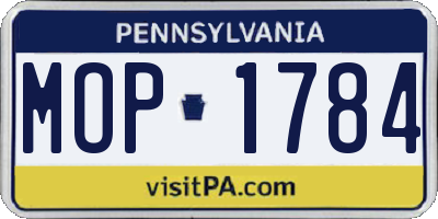 PA license plate MOP1784