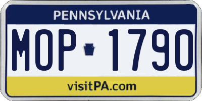 PA license plate MOP1790