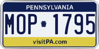 PA license plate MOP1795