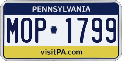 PA license plate MOP1799