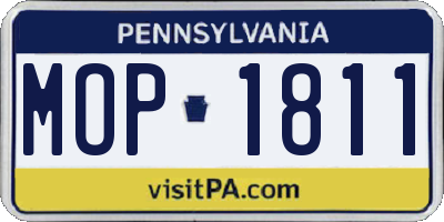 PA license plate MOP1811