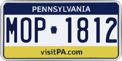 PA license plate MOP1812
