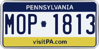 PA license plate MOP1813