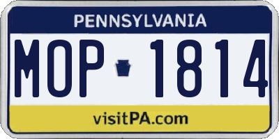 PA license plate MOP1814