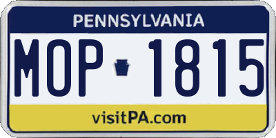 PA license plate MOP1815