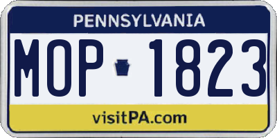 PA license plate MOP1823