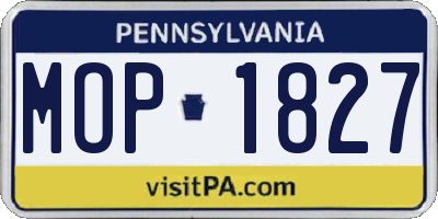 PA license plate MOP1827