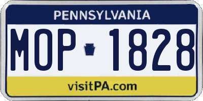 PA license plate MOP1828