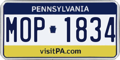 PA license plate MOP1834