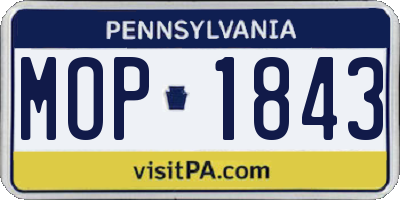 PA license plate MOP1843