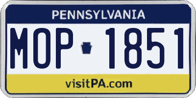 PA license plate MOP1851