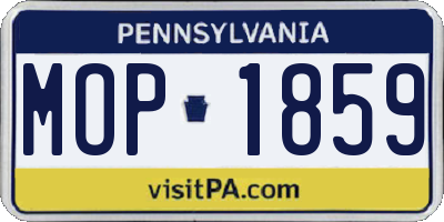 PA license plate MOP1859