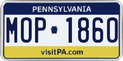 PA license plate MOP1860