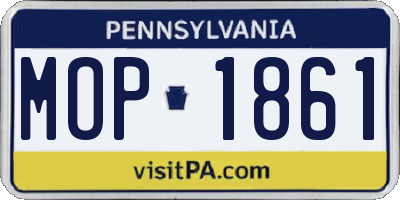 PA license plate MOP1861