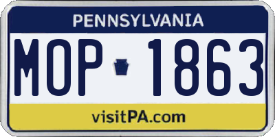 PA license plate MOP1863