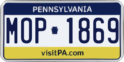 PA license plate MOP1869