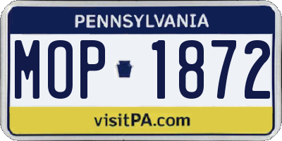PA license plate MOP1872