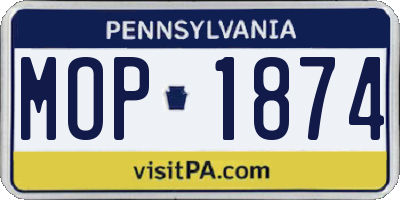 PA license plate MOP1874
