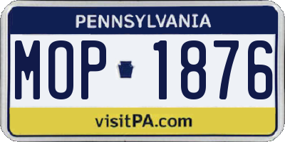 PA license plate MOP1876