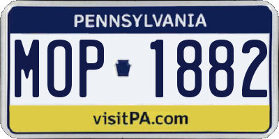 PA license plate MOP1882