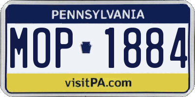 PA license plate MOP1884