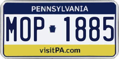 PA license plate MOP1885